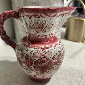Vintage, handmade, Italian ceramic pitcher